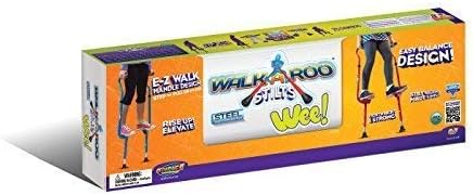 Geospace Original Walkaroo 'Wee' Balance Stilts with Adjustable Height for Little Kids & Beginners (Ages 4+) Active Play, in Assorted Colors (Red or Blue)