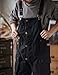 Dcincell Men's Bib Overalls Loose Fit Canvas Coveralls Workwear Dungarees Jumpsuit with Flap Cargo Pockets, Black, 32