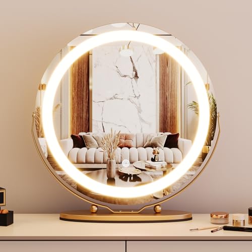 Espejo de tocador redondo GarveeHome con luces LED miniatura 2