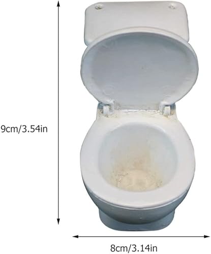 Miniatura 5 de Garneck Mini inodoro de juguete para casa de muñecas, figura de baño en miniatura, modelo de inodoro pequeño, decoración de adorno de jardín de hadas