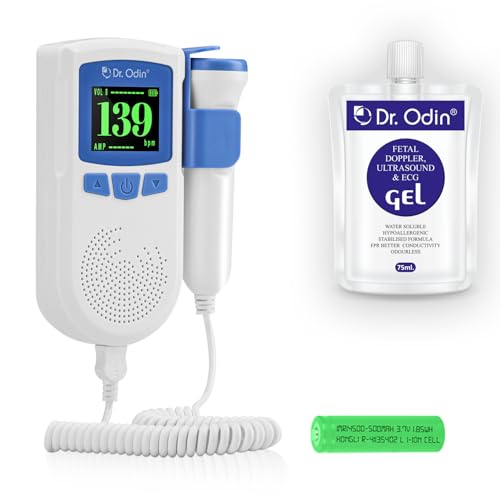 Dr. Odin OAD51B Fetal Doppler with Ultrasound Gel, Built-in Speaker, Noise Reduction – Heartbeat...