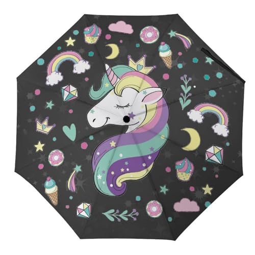 Parapluie pliant dauphin et poisson automatique compact pour voyage