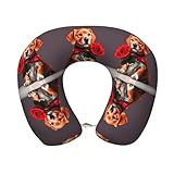 Almohada en forma de U de perro tipo caballero, cómoda y portátil, adecuada para oficina, viajes, descanso y alivia la presión del cuello