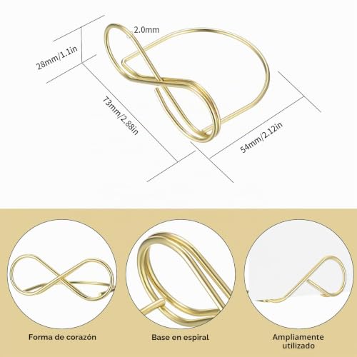 Miniatura 2 de 16 Pcs Soporte Tarjetas Mesa Boda Metal, Porta Tarjetas En Forma De 8 Dorados, Porta Clips De Soportes Para Números De Mesa, Clips Marcasitios Boda, Soporte Para Números De Mesa Fotos De Mesa