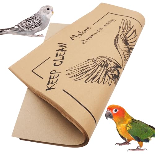 Image of 50PCS Disposable Bird Cage Liners 19.6x15.6 Inch Absorbent Precut Paper Pads for Parrots & Small Birds - Cage Bottom Protectors with Quick Cleanup Design