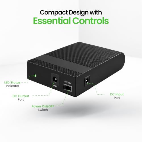 Image of Mini Router UPS by Dark Woof 12V WiFi Broadband Fiber Modem | 8 Hours WiFi Ups Power Backup | Ups for Router at Power Cuts | 12V /2A Plug & Play | Current Surge & Discharge Protection Tu DOX