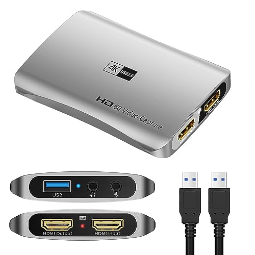 4K 30FPS Capture Card Recording HDMI to USB 3 Streaming Live Stream and Record for PS4 5 Nintendo Switch Video Recorder Box