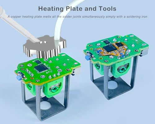 Image of ElecGear 2x TMR Joystick and Desoldering Heating Plate Replacement for PS5 Edge Controller, Calibration PCB, TMR Hall Control Stick and Soldering Wick Repair Tools - (TMR-DSE)