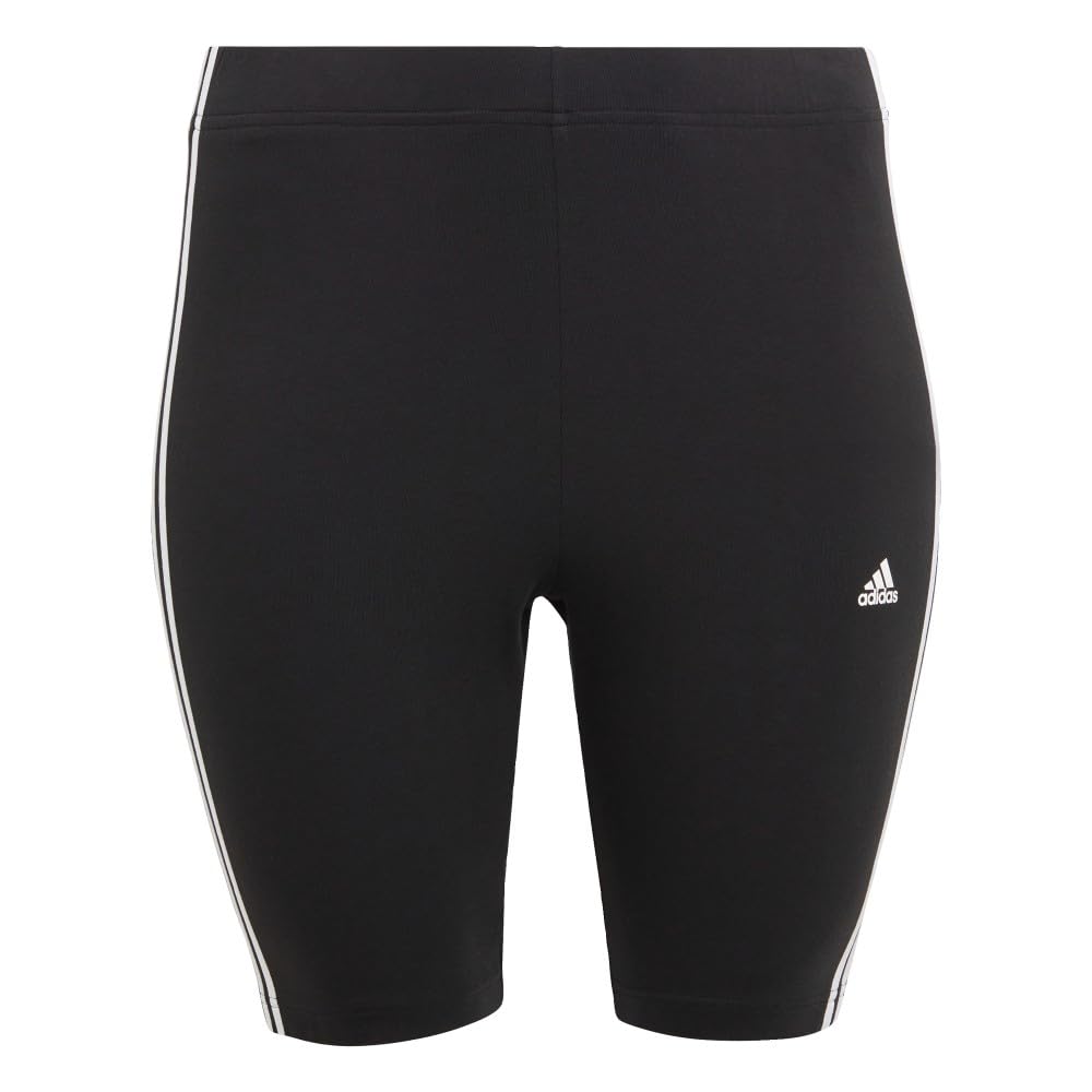adidas Women's Essentials 3-Stripes Bike Shorts, Black/White, S