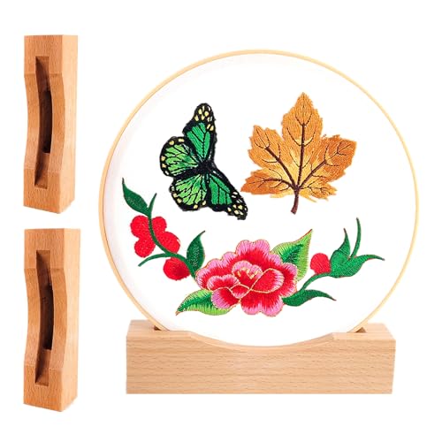 YUNHAN Embroidery Hoop Display Stand Holder Suitable Embroidery Hoop Frame,Cross Stitch Stand Base 3Pack Embroidery Display Stand Display Cross Stitch Hoop frame stand (Suitable 7-9.6IN Frame)