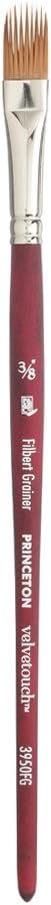 Velvetouch, Series 3950, Paint Brush for Acrylic, Oil and Watercolor, Filbert Grainer, 3/8 Inch