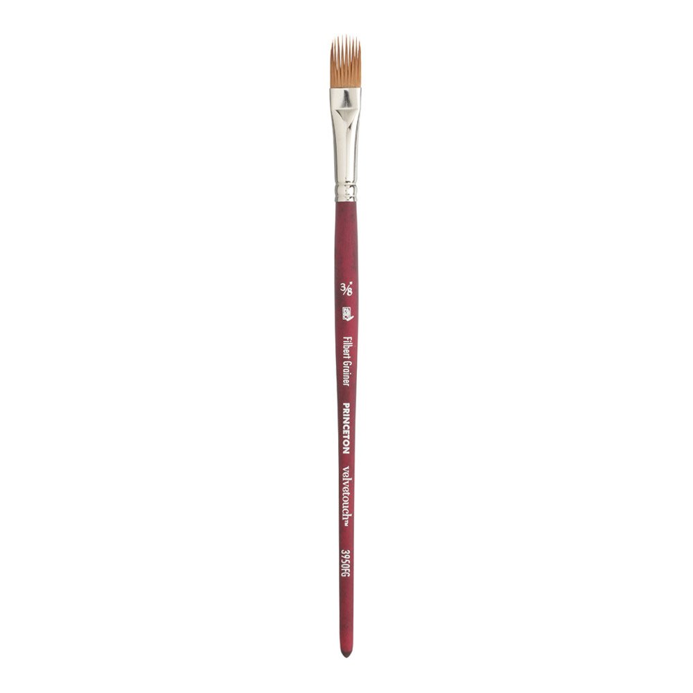 Velvetouch, Series 3950, Paint Brush for Acrylic, Oil and Watercolor, Filbert Grainer, 3/8 Inch