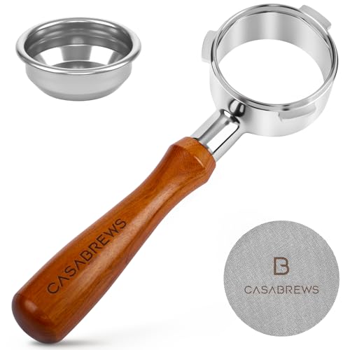Casabrews 58mm Bottomless Portafilter with 3 Ears, Professional Espresso Portafilter with Filter...