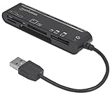 Manhattan USB 2.0 Card Reader / Writer – with 5 Flash Memory Card Slots, Supports 79 Memory Card Formats, 480 Mbps Data Transfer Speed – Compatible with Windows & Mac – 3 Yr Mfg Warranty - 101998