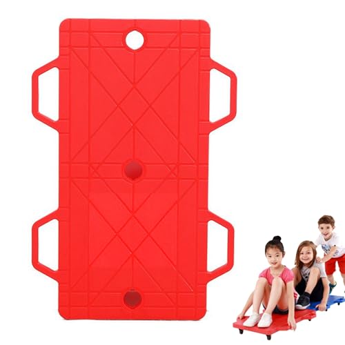 Patinete doble con asas, tabla de patinete de suelo de plástico con rodillos, patinete sentado para uso en interiores y exteriores, adecuado para niños, adolescentes, gimnasio y suministros escolares