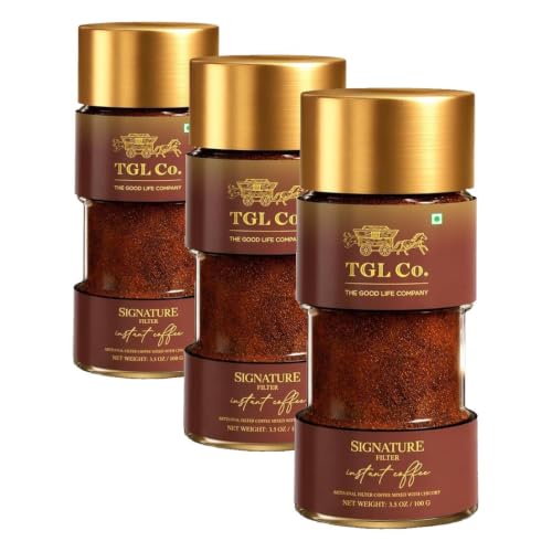 Image of TGL Co. Signature Instant Filter Coffee Powder (100g) | Rich & Aromatic | Antioxidant-Rich | Boosts Energy & Focus | No Artificial Flavors or Preservatives | Perfect for Hot & Cold Coffee (Pack of 3)