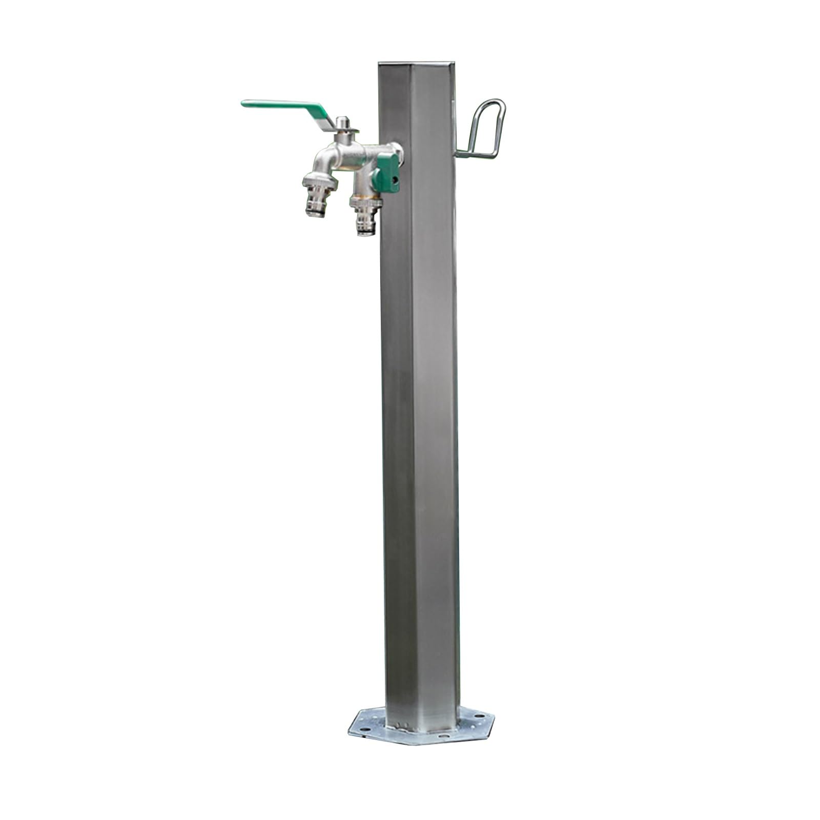 Stainless Steel Outdoor Water Column With Double Outlet Faucet, Freestanding Floor Antifreeze Spigot, Garden Fountain With Tap For Farm Pasture Backyard Irrigation Washin,One Color-86x20.5cm/33.9x8.1