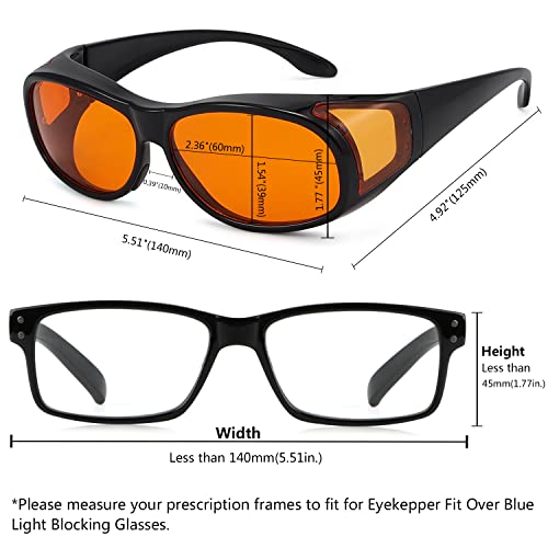 Image of Eyekepper 100% Blue Light Reduction,Fitover Anti-Blue Blocking Computer Glasses with Extra Amber Lens