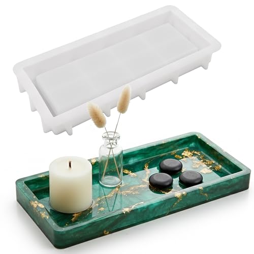 QUDYNZAL Resin Tray Molds Rectangular Silicone Tray Mold for Epoxy Resin