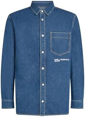 KARL LAGERFELD JEANS Herren Regular Denim Shirt Dark Blue XXL
