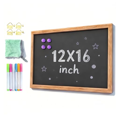 newnewshow 12'x16' Magnetic Chalkboard with Rustic Wood Frame for Wall-Mounted - Multi-Purpose Hanging Sign for Menu, Memo & Doodle