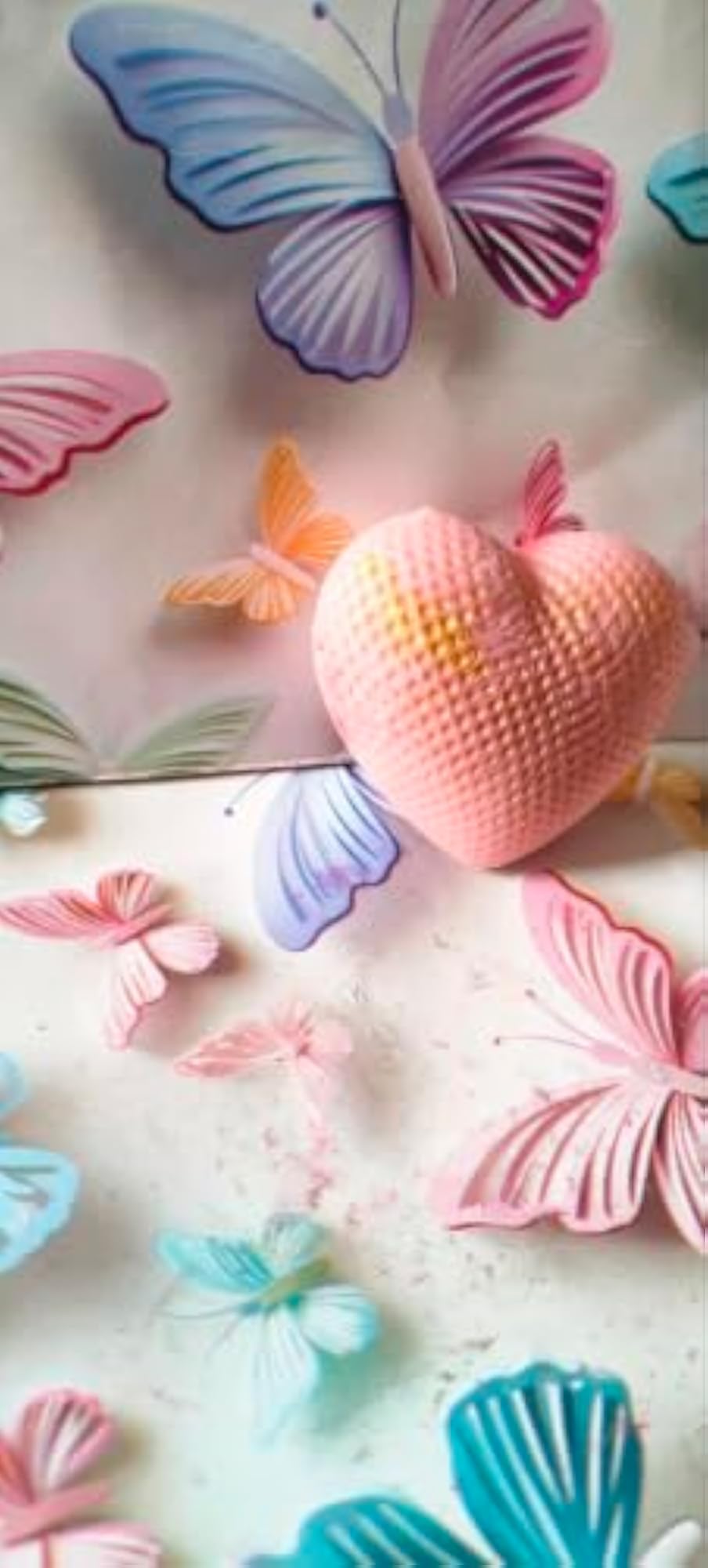 Heart-Shaped Textured Decorative Wax Candle, Pink