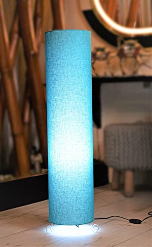 Image of Cotton Fabric Floor Lamp for Bedroom's Desk Lamp for LivingRoom, Bed Room, Office | Night Stand Dimmable Room Floor Lamp for Reading Corner Lamp (Blue)