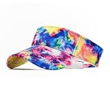 ANDICEQY Sport Sun Visor Hats Adjustable Empty Top Baseball Cap Cotton Ball Caps for Women and Men (Tie Dry-Multicolor)