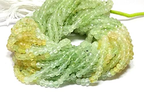 Prehnite naturelle en perles de 3-4mm, la pierre de sérénité pour vos bijoux