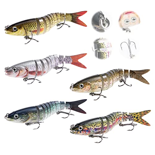 Goture Bass Fishing Lures, Jointed Swimbaits For Bass Fishing,Slow Sinking Swimming Bait,Topwater Fishing Lures For Freshwater Saltwater,Segment Swimming Lures, Bass Lures Kit #TOP9
