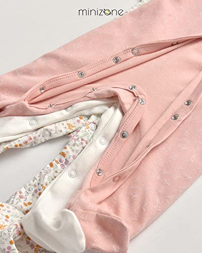 Lot de 3 pyjamas bébé en coton 3-6 mois, barboteuses longues