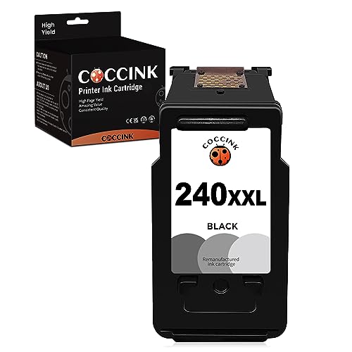 COCCINK 240XXL Ink Cartridge Replacement for Canon PG-240 XXL Used with Pixma MG3600 MG3620 MG2120 MG3120 MG3520 MG3522 TS5120 MX452 MX512 MX532 MX472 Printer High Yield Ptinter Ink (1 Black)
