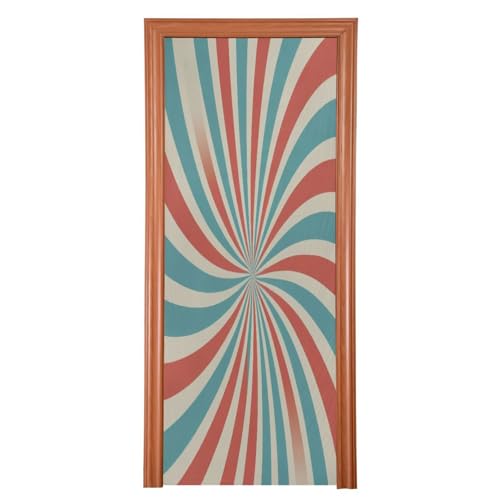 FLildon Retro Sunlight Stripes Door Cover Decoration, Party Accessory Porch Decor for Festive Ornament Room Door Covers 36 x 98 Inch