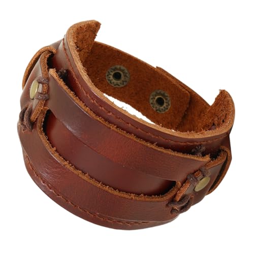 SAFIGLE pulsera personalizada pulseira de couro masculina present for men Brazalete retro Brazalete tribal vintage presents for men oro muñequera joyas punk brazalete de cuero