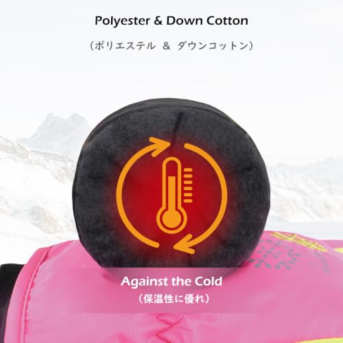 Image of TRIWONDER Kids Ski Snow Gloves Winter Cold Weather Windproof Thermal Warm Fleece Snowboard Gloves Sport Mittens for Boys Girls (M, Rose Red)