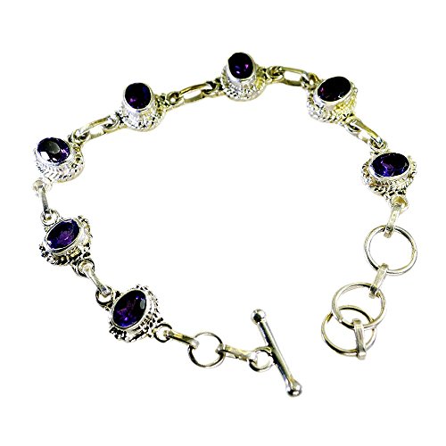 Bracelet en argent et améthyste naturelle pour femme, le bijou élégant du quotidien