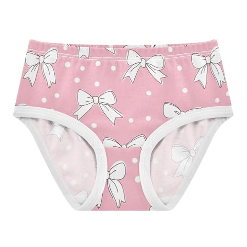 Wusikd Cute Bows Girls' Underwear Cotton Polka Dots Pink Girls Briefs Soft Toddler Underwear 2T