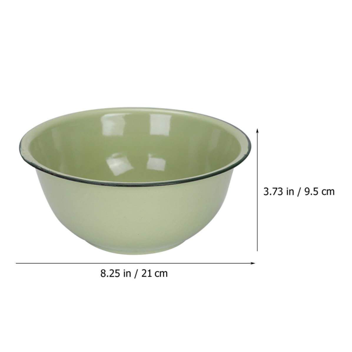UKCOCO 4 Piezas Cuenco de Esmalte Vintage Verde Claro de Gran Capacidad