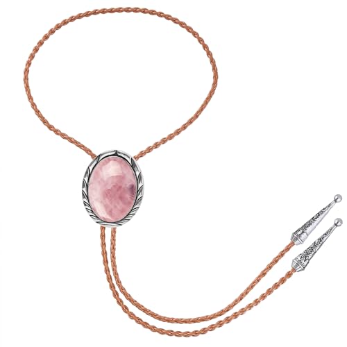 Image of Btilasif Bolo Tie Brown for Men, Scorpion Luminous Stone Cowboy Tie Western Leather Necktie Necklace for Women