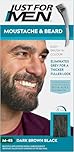 Just for men Moustache & Beard Dark Brown Dye, Eliminates Grey for a Thicker & Fuller Look M45