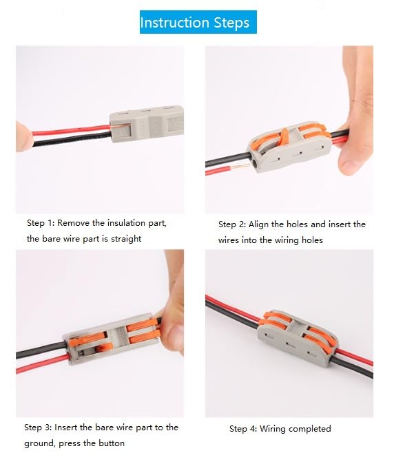 Image of Nyamah Sales Wire Clip Connector, Universal Connection Terminals, Circuit Inline Splices Electric Connectors, Quick Connect & Freely Assemble Electrical Splicing Kit for Compact (2 In 2 Out, 12)