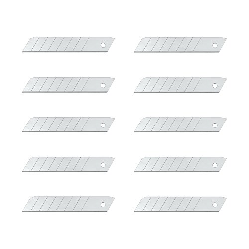 Wedo 7818 Ersatzklingen Abbrechklingen (für handelsübliche Cutter, Carbonstahl, 18 mm, 10 Stück, Etui) silber