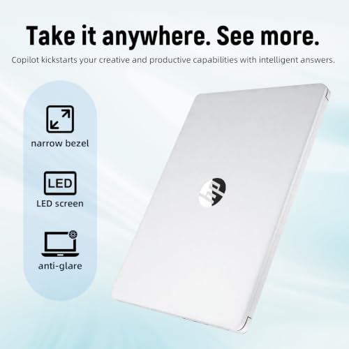Image of HP 14 inch HD Student Business Laptop, Intel N150, 4GB RAM, 192GB Storage | (128GB UFS + 64GB SD Card), 720p Webcam, Slim Design, Copilot AI, WiFi 6, 1 Year Office 365, Win 11, Natural Silver