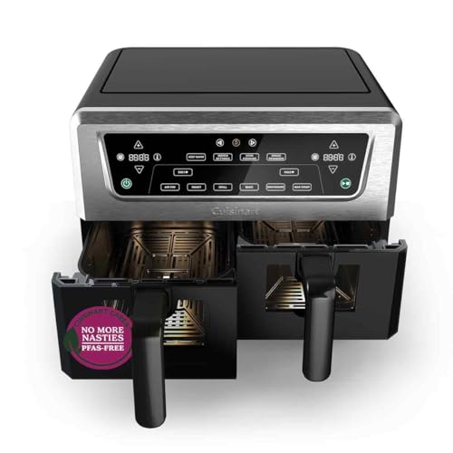 Image of Cuisinart XXL Air Fryer, PFAS Free, Chemical Free Cooking, Airfryer, Roast, Grill, Patisserie, Dehydration, Max Crisp, and Keep Warm, Double Drawers, 2x5.2L