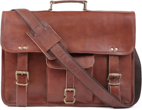 Leather Laptop Bag | Leather Messenger for Men and Women | Briefcases for Men | A Perfect Satchel can be Used for School and Work (11 x 15 inchs)3