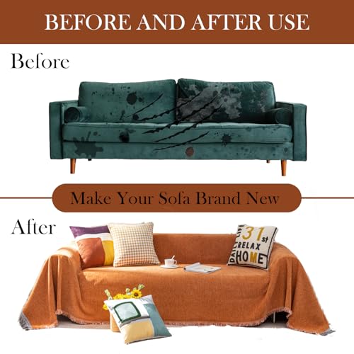 Handontimebruntorangesofacovercouchcoversforsofawashableloveseatcoverssoftchenillecouchcoverfordogssolidcaramelcouchcoversfor3cushioncouchsofapetfriendly71x118 Urban Country Home Decor Handontime brunt orange sofa cover couch covers for sofa washable loveseat covers soft chenille couch cover for dogs solid caramel couch covers for 3 cushion couch sofa pet friendly 71 x118 urban country home decor