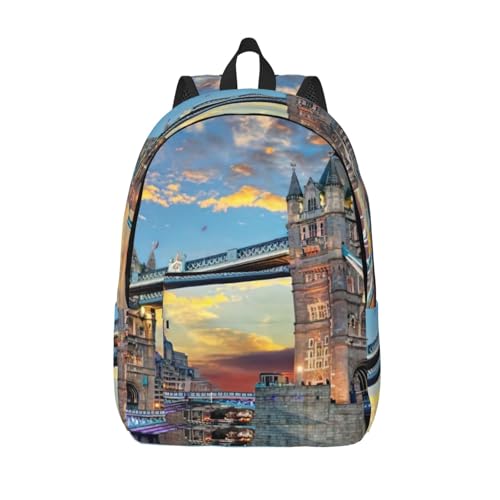 Sac à dos de voyage EdWal avec motif Tower Bridge et rangement ordinateur
