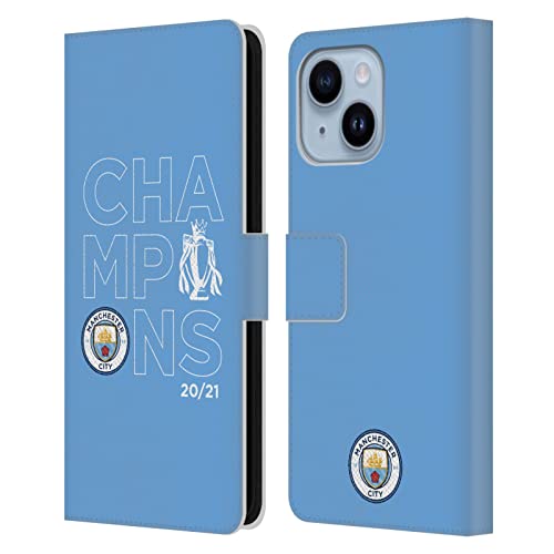 Étui portefeuille en cuir Manchester City pour iPhone 14 Plus protection chic