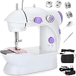 Retoo Máquina De Coser Portátil, Mini Máquina De Coser Eléctrica Portátil, 230 V Con 2 Velocidades Y Pedal De Pie, Aguja De Recambio, Cortador De Hilo Y Luz De Trabajo, Para Ropa, Decoración
