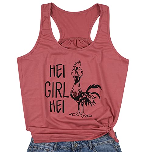 HEI Girl HEI Racerback Tank Top for Women Sleeveless Funny Letters Print Casual T-Shirt Graphic Tees